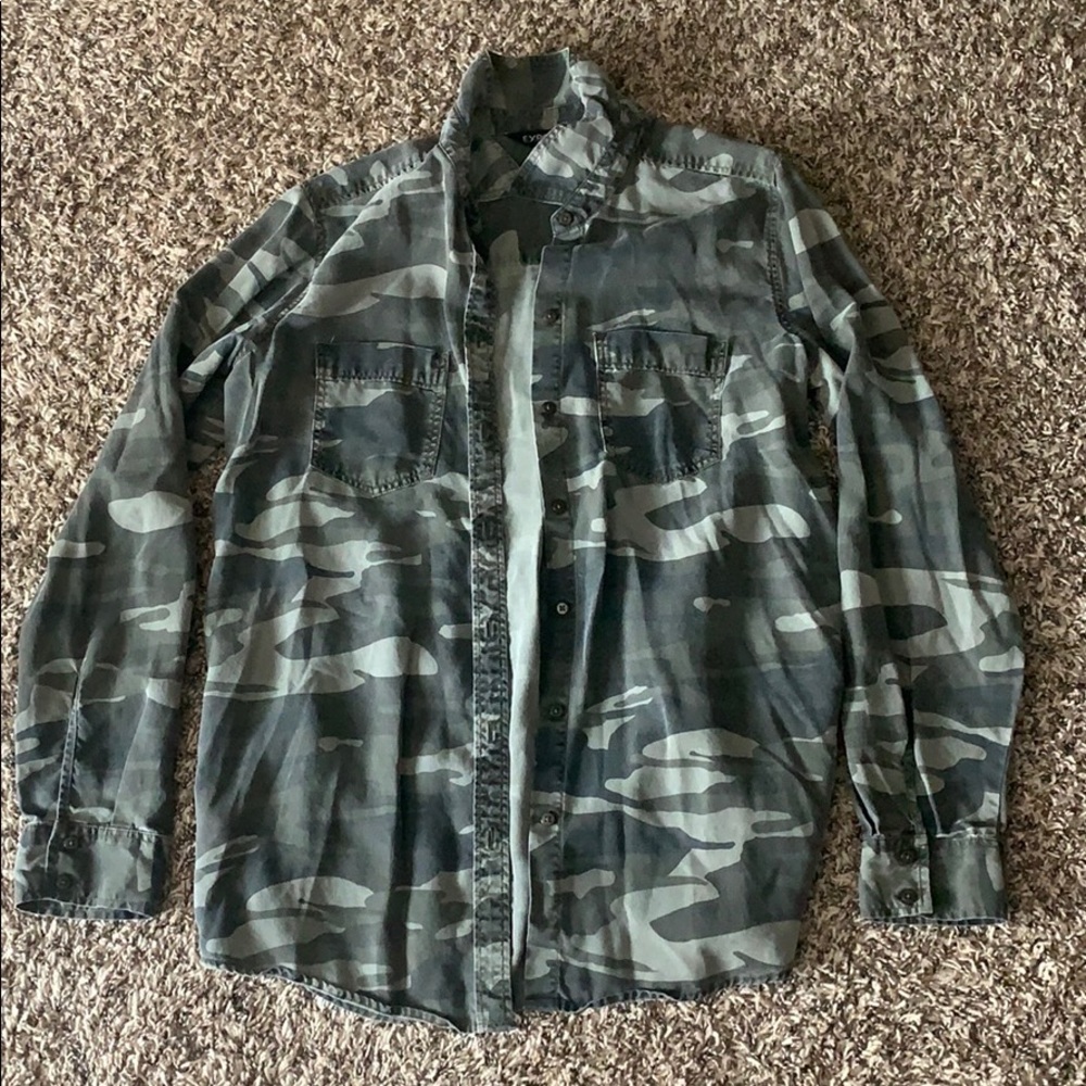 Camo button up shirt, good condition, from Express